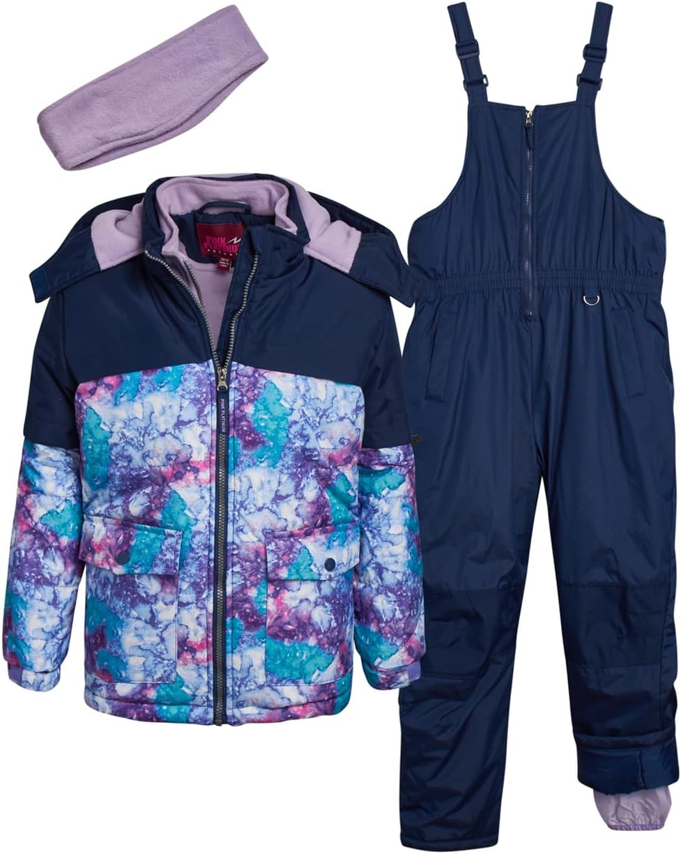 Pink Platinum Girls Snowsuits - Insulated Winter Jacket Set