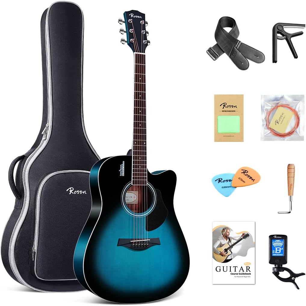 Rosen 41 Dreadnought Guitar Bundle - Everything a Beginner Needs!