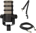 Rode PodMic Dynamic Podcast Microphone with Boom Arm - Broadcast Ready