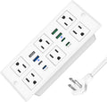 Recessed Power Strip with 45W USB C and 6 Outlets - Flush Desk Mount