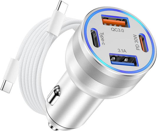 Avatcen 65W Fast Car Charger for iPhone 15/16 Pro Max