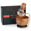 Pure Badger Hair Shaving Brush Kit with Wooden Bowl and Stainless