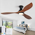 52 in Low Profile Ceiling Fan with Light and Remote - Quiet, Dimmable