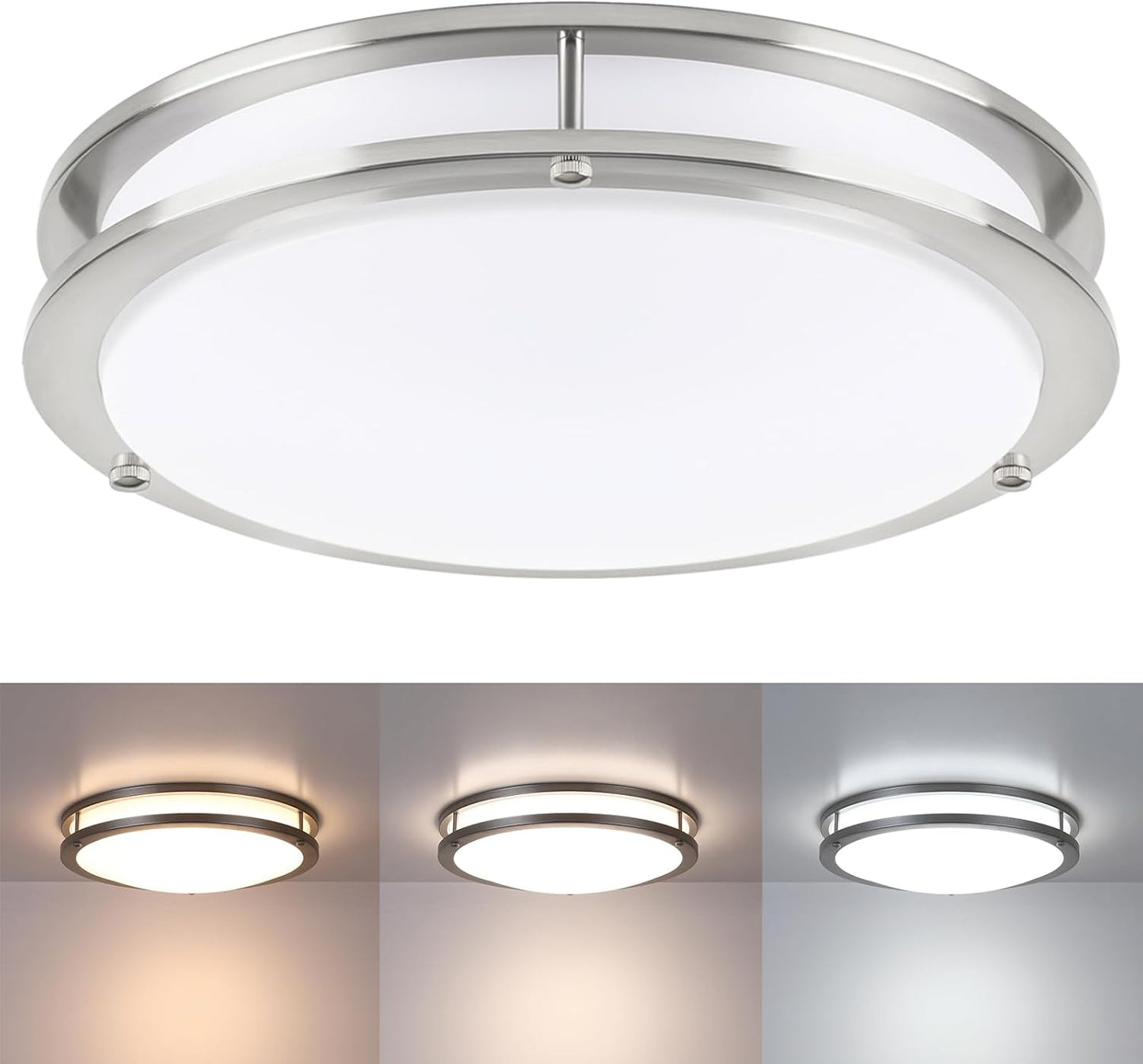 16 Inch Brushed Nickel Flush Mount Ceiling Light Fixture Review