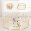 Foldable Wooden Baby Gate Playpen - Safe Kids Area (26 8-Panel)