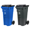 32 Gallon Trash Can with Wheels and Lid - Rolling Recycling Bin