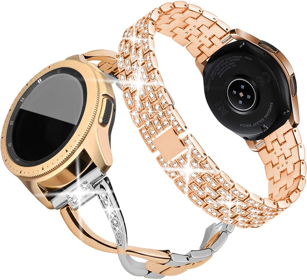 2 Pack Women's Bling Metal Bands - Rose Gold&Silver