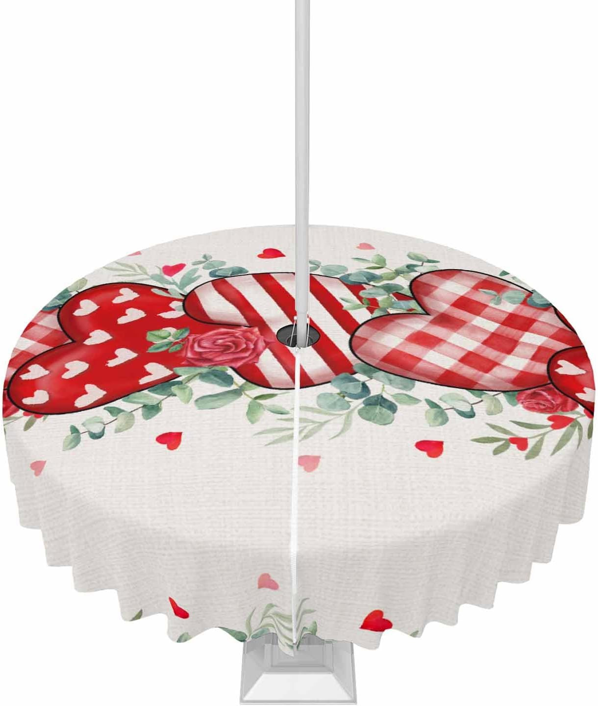 Waterproof Valentine's Day Tablecloth with Umbrella Hole - CosyBright