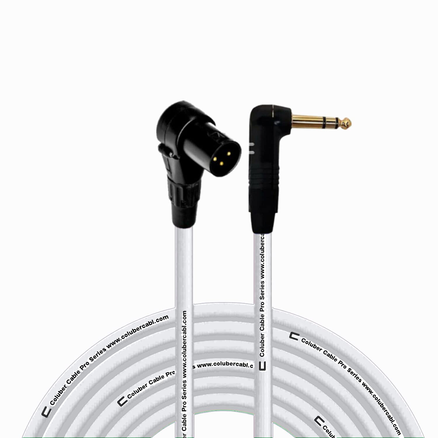 Right Angle XLR Male to 1/4 TRS Cable - 75 Feet Long