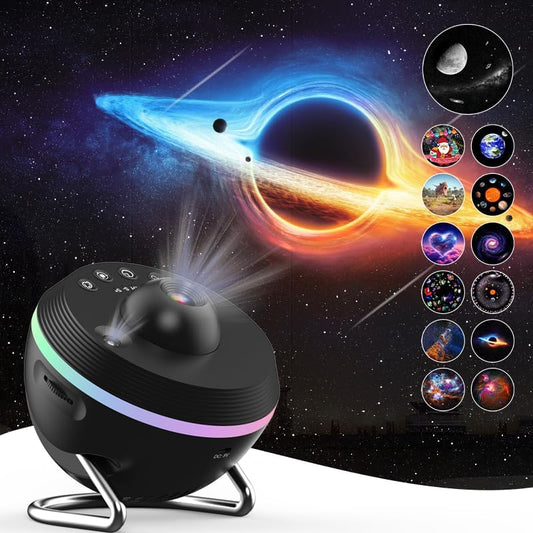 FLEVO Star Projector: 4K Galaxy Discs, 360 Rotation