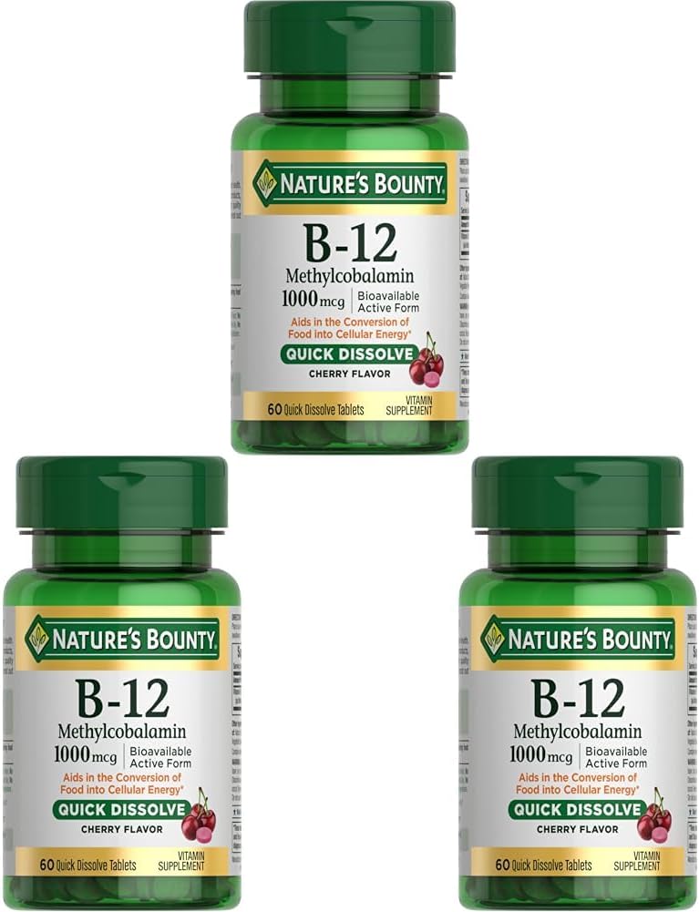 Nature's Bounty Vitamin B-12 Quick Dissolve Tablets for Energy