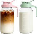 64oz Glass Pitcher with Lid and Spout for Juices and More