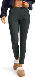 Rammus Women's Fleece Lined Dress Pants with Pockets - Warm Skinny are