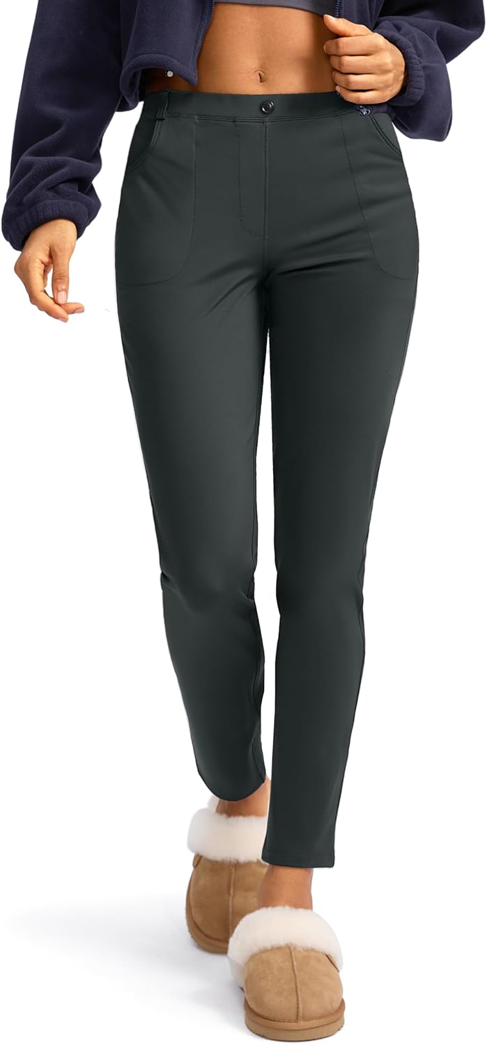 Rammus Women's Fleece Lined Dress Pants for Cold Weather Style