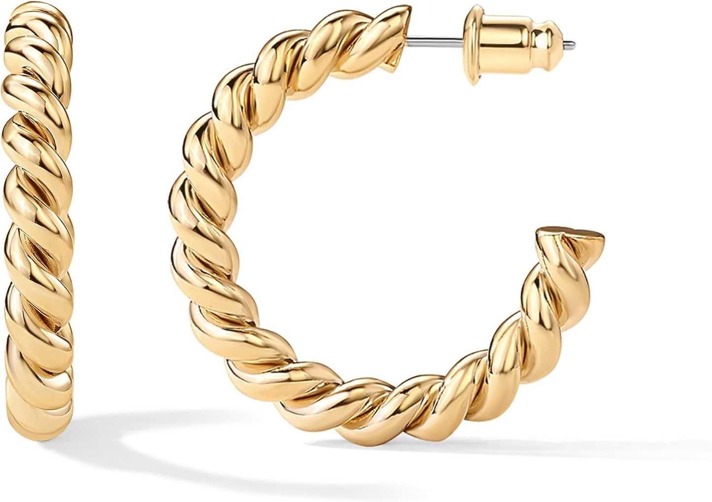 PAVOI 14K Gold Plated Twisted Rope Round Hoop Earrings Review