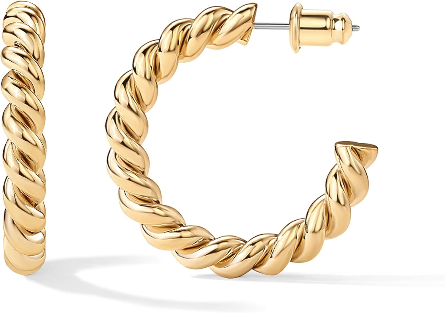 PAVOI 14K Gold Plated Twisted Rope Round Hoop Earrings Review