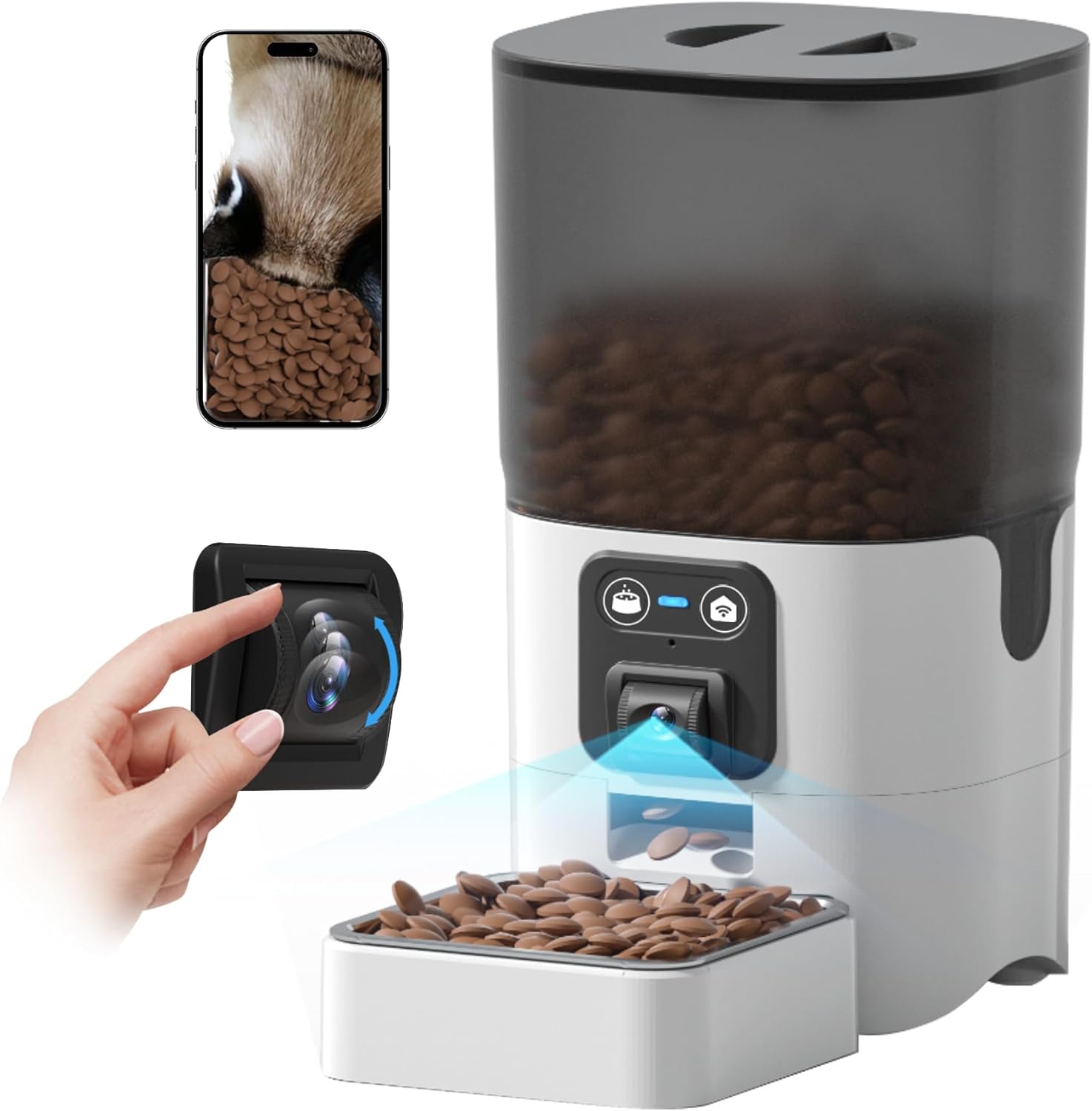 PAPIFEED Smart Pet Feeder: WiFi Camera, Two-Way Audio