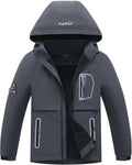 Kids Hooded Waterproof Fleece Raincoat - Lightweight Windbreaker