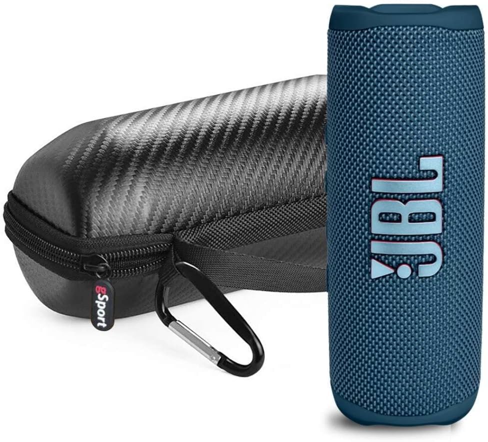 JBL Flip 6 Bundle: Waterproof Speaker with Carbon Fiber Case