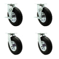 8 Inch Swivel Pneumatic Casters Set of 4 - Heavy Duty Wheels
