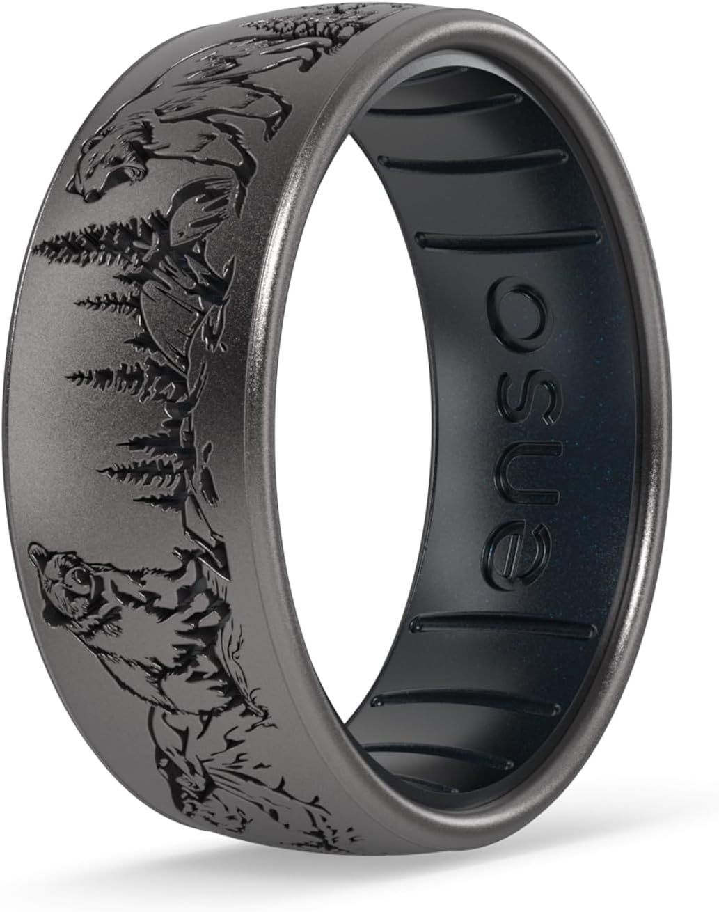 Etched Classic Silicone Rings - Nature Collection for Comfort
