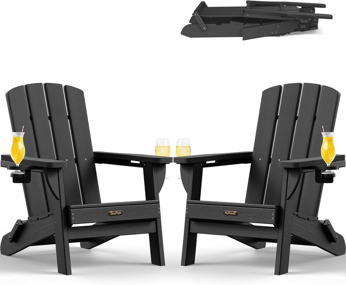 Folding Adirondack Chair 2 Pack for Outdoor Relaxation