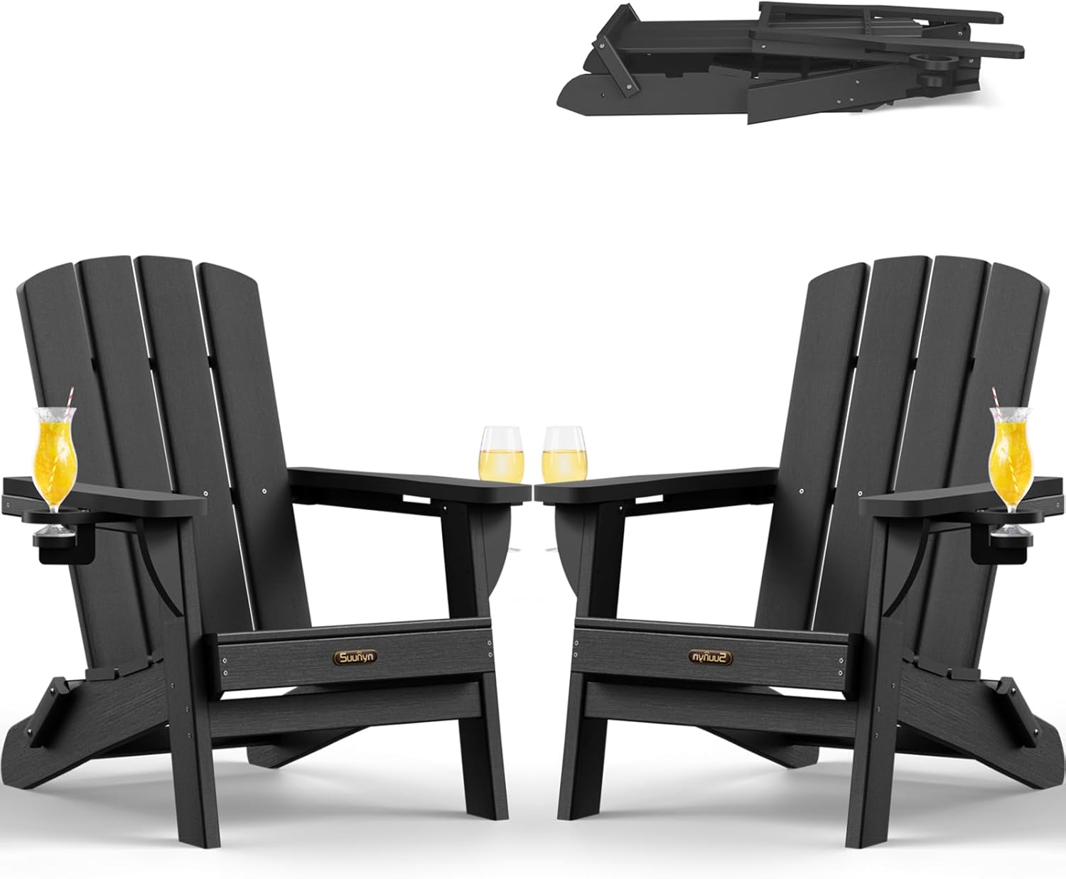 Folding Adirondack Chair 2 Pack for Outdoor Relaxation
