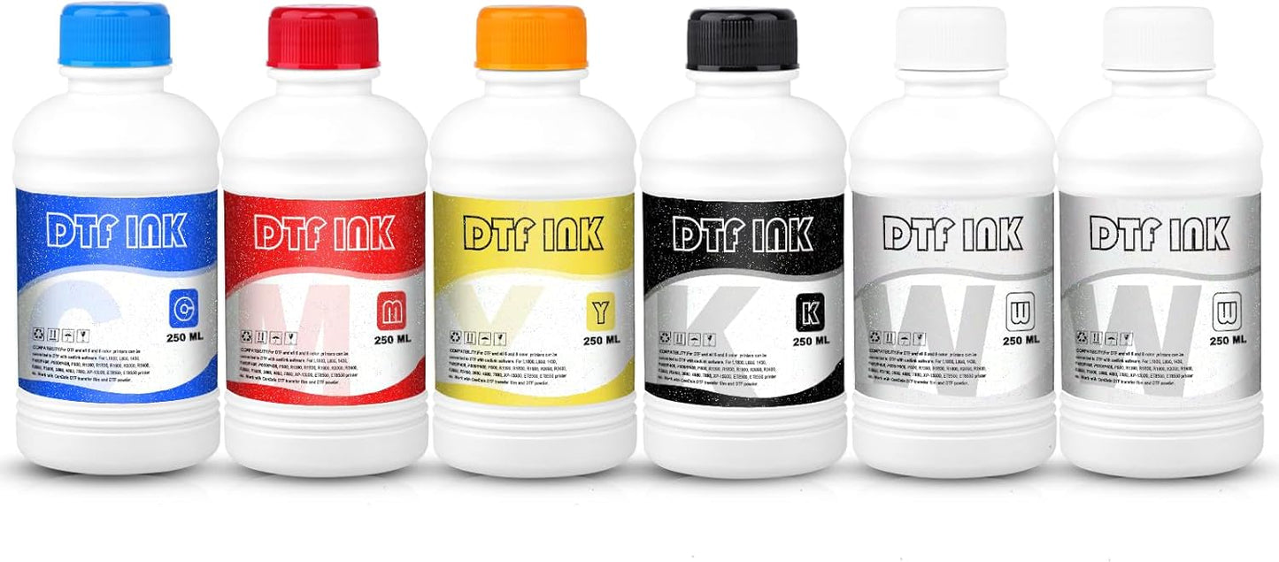 MEZOO Premium 250ml DTF Ink - 6 Pack for Vibrant PET Film Prints