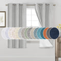 Linen Texture Full Blackout Curtains 42 x 64 in Pair - Glacier Grey