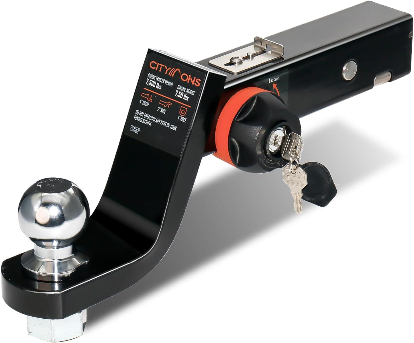 Endo-Hitch Trailer Ball Mount with Anti-Rattle and Locking System