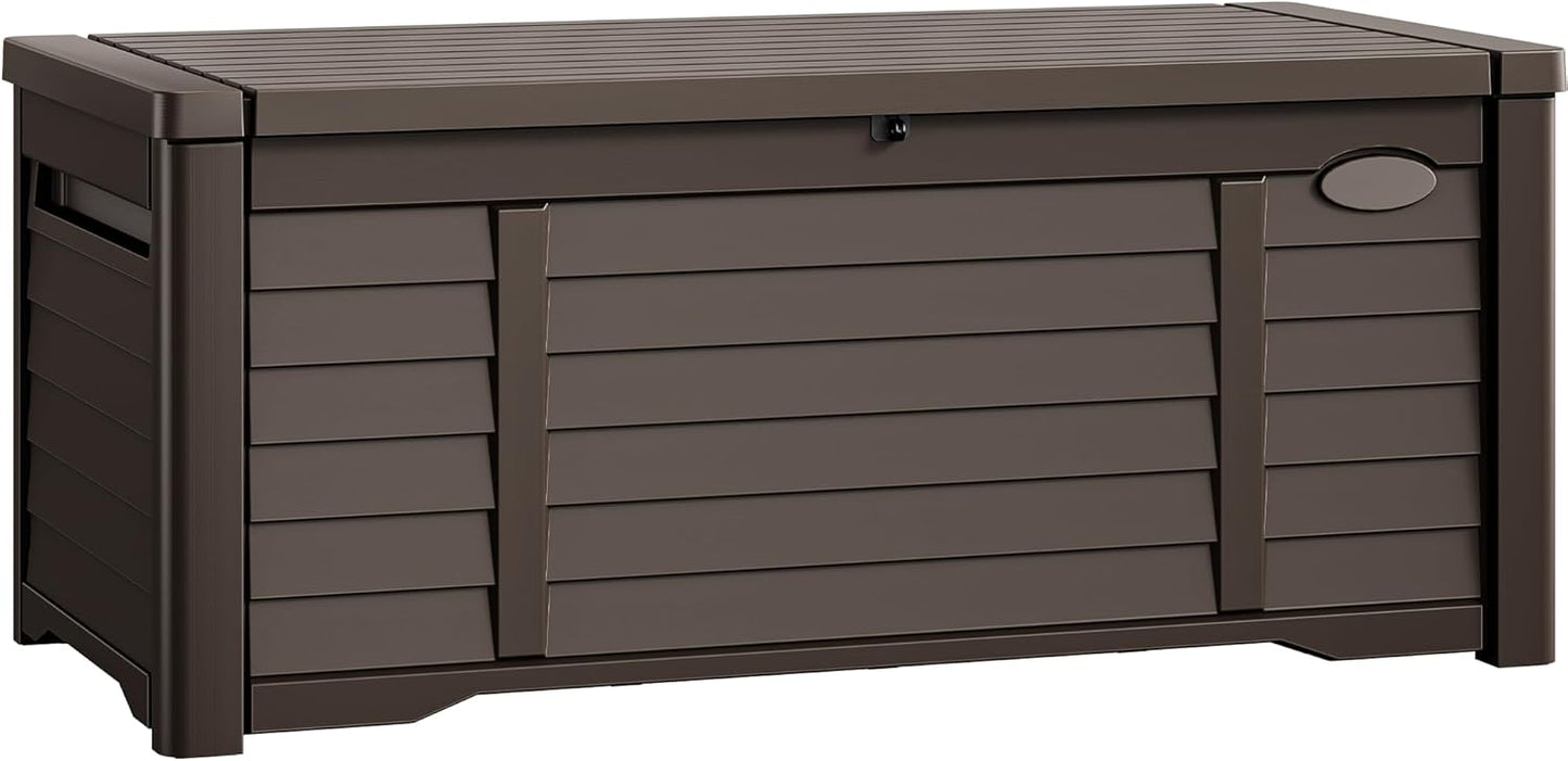 DWVO Outdoor Louver Storage Deck Box for Garden Tools and More