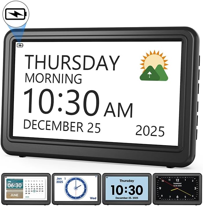 Digital Calendar Clock for Elderly with Alarms and Reminders