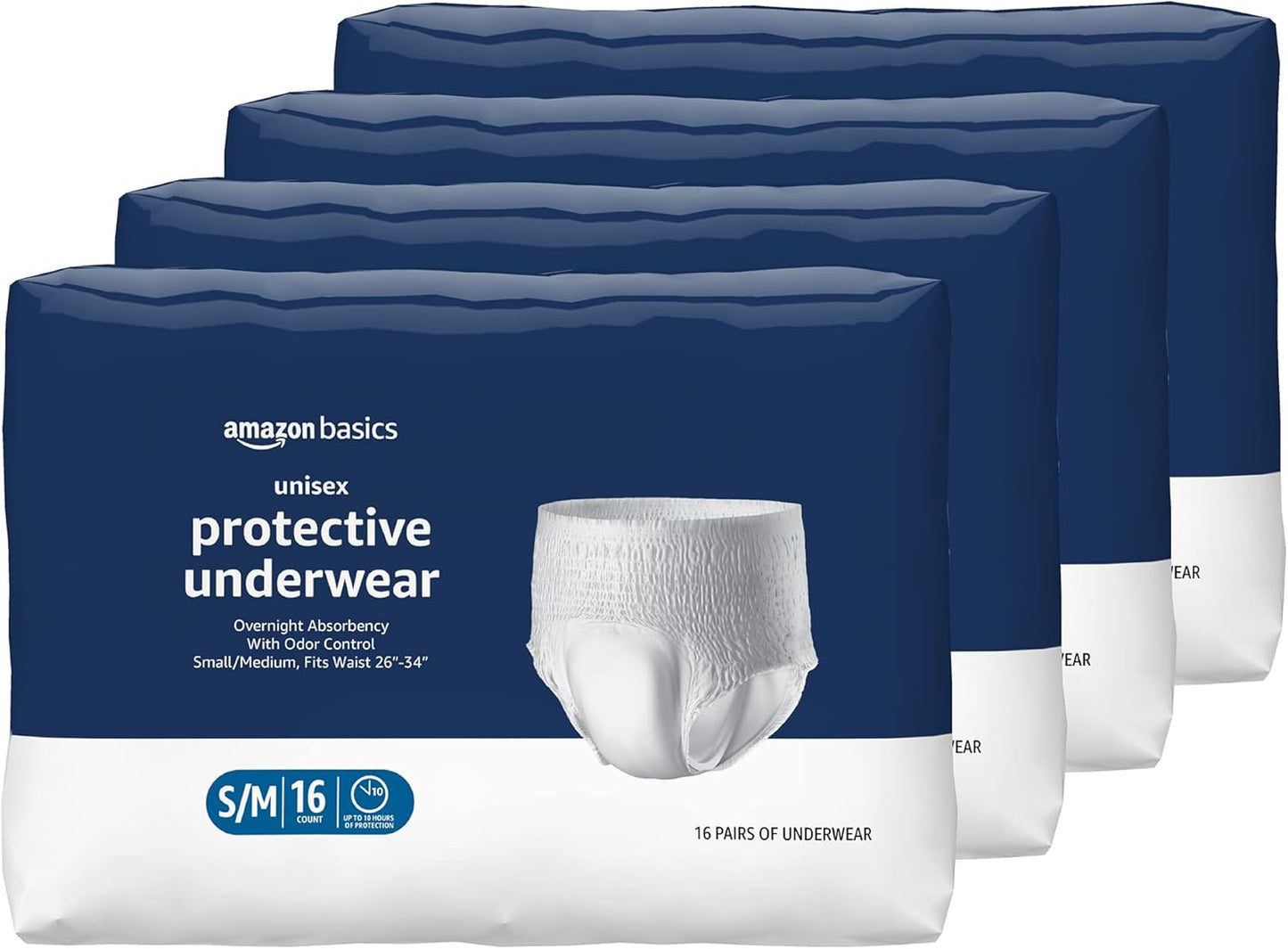Unisex Protective Underwear for Overnight Absorbency, 64 Count