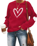 Red Love Heart Sweatshirt for Valentine's Day