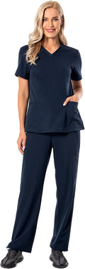 Scrubs for Women 4-Way Stretch V-Neck Top and Cargo Pant Set