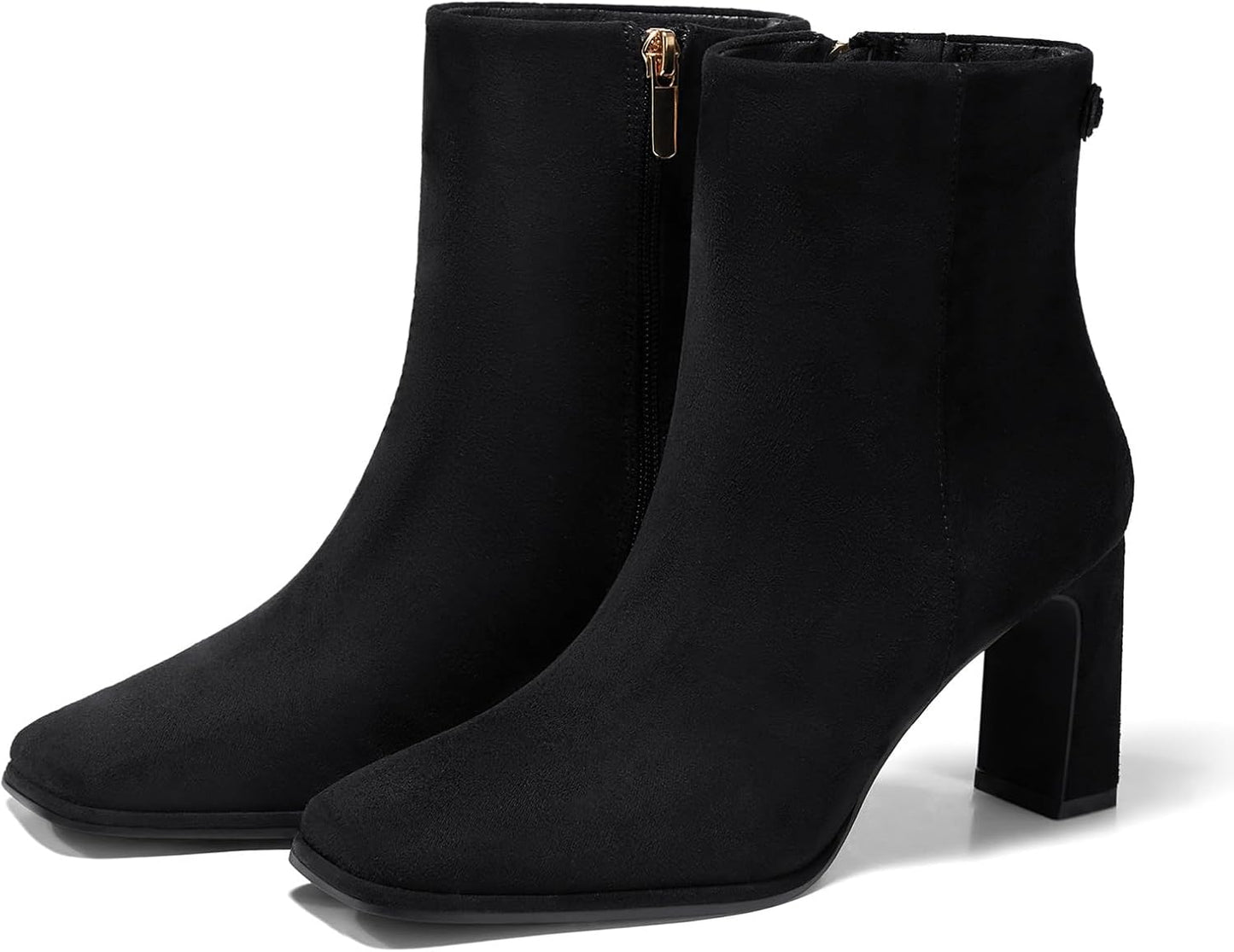 Coutgo Women's Square Toe Ankle Boots for Stylish Comfort