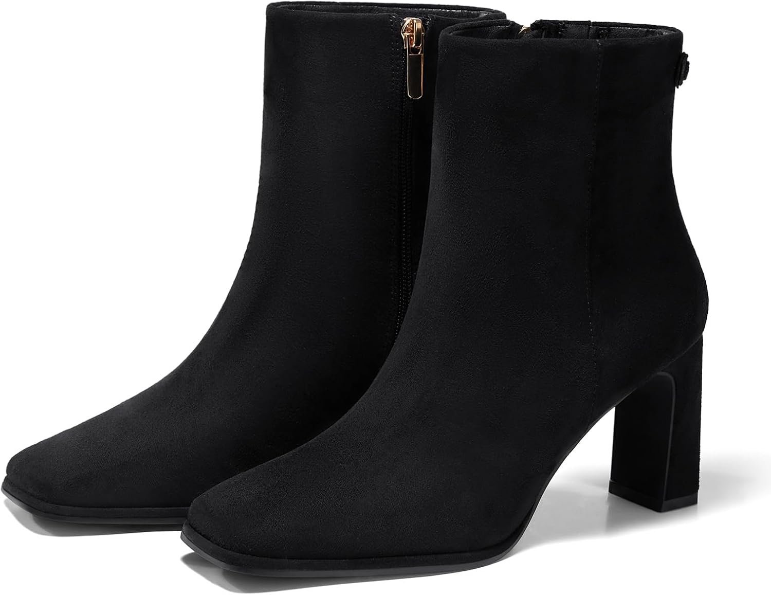 Coutgo Women's Square Toe Ankle Boots for Stylish Comfort