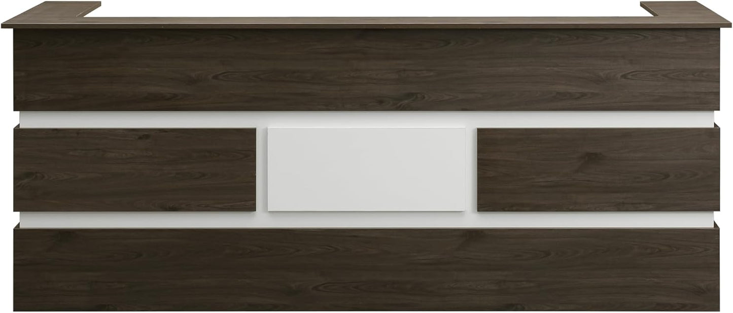 Mares 87 Wood Reception Desk | Telescopic Rails & Cable Holes | Customize Logo