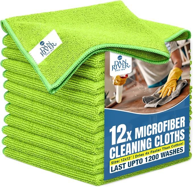 12-Pack Ultra Absorbent Microfiber Towels - DAN RIVER