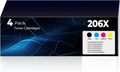 High Yield 206X Toner Cartridges 4 Pack for Color Laser Printers
