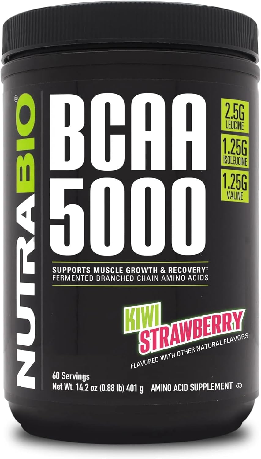 NutraBio BCAA 5000 Powder - Vegan BCAAs for Muscle Growth