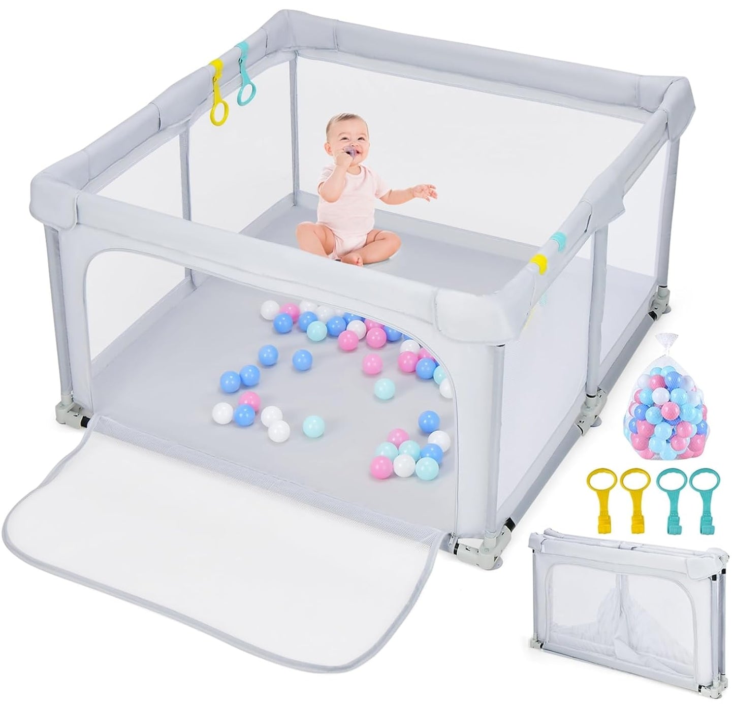 INFANS Baby Playpen Foldable 50x50 Large Playard for Toddlers