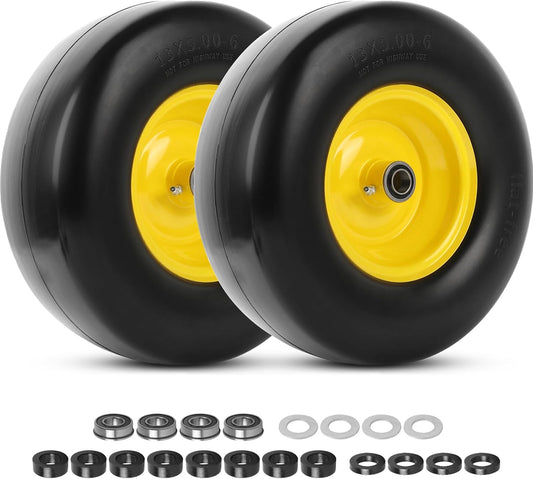 AR-PRO 13x5.00-6 Flat Free Lawn Mower Tire and Wheel Set