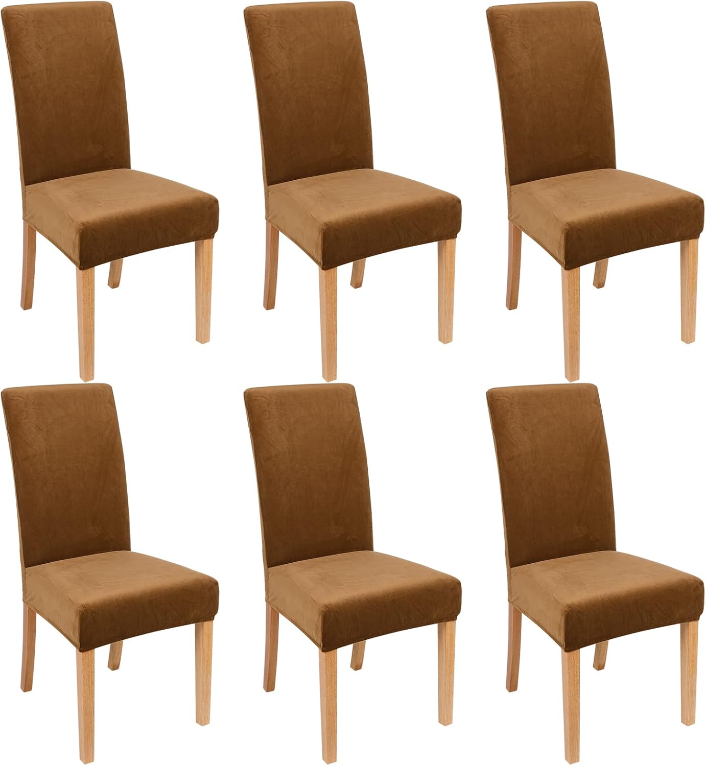 Smiry Velvet Stretch Chair Covers for Dining Room Set of 6