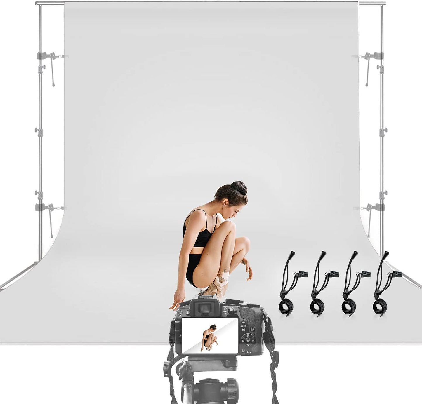 Premium White Backdrop Screen - 150 GSM Thicker Fabric - Professional Quality