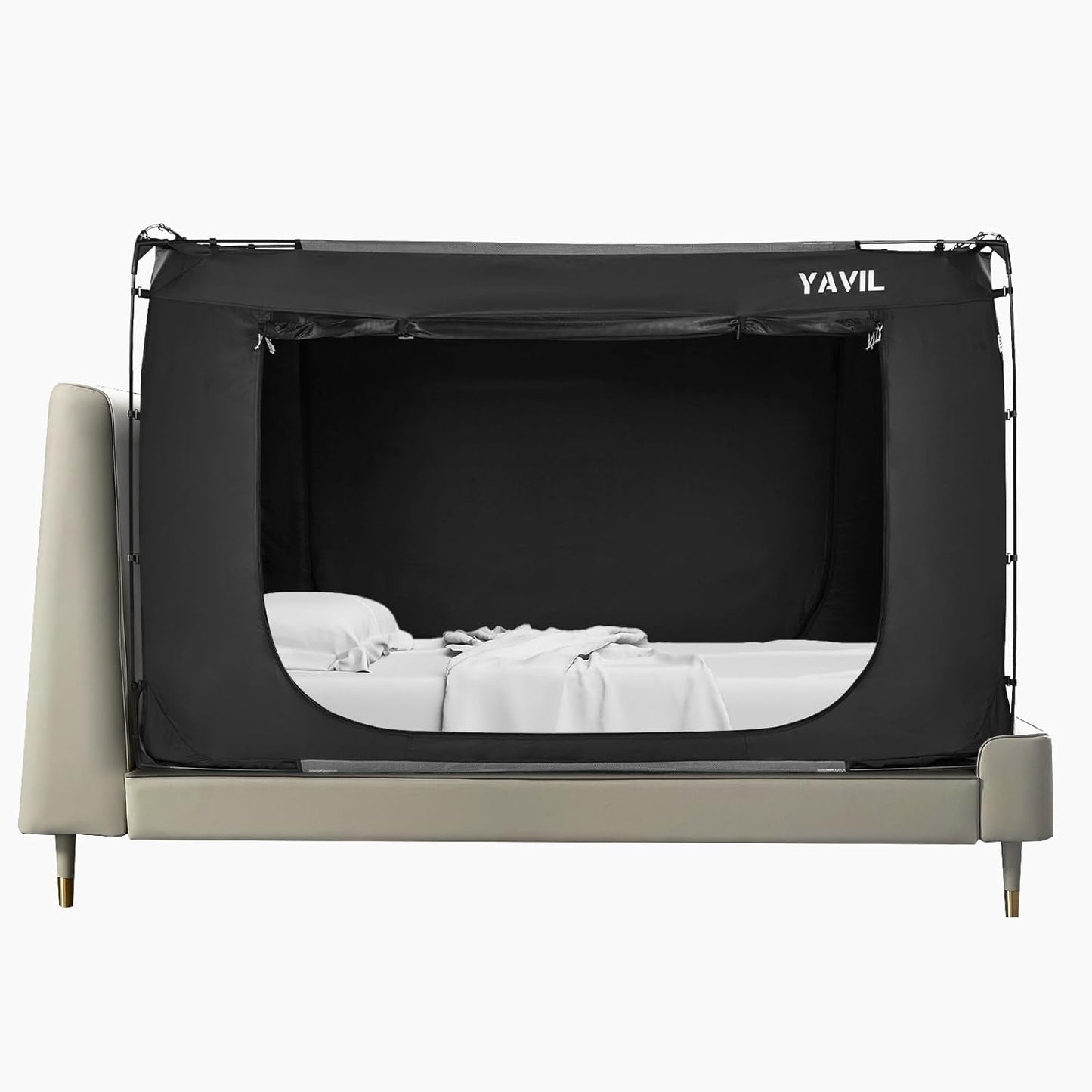 Blackout Bed Canopy for Queen Beds - 70% Breathable Privacy!