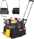 Large Rolling Cleaning Caddy Bag 40L Gray with Detachable Trolley