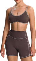 Women's Color Block Workout Sports Bra - Strappy Lined Crop