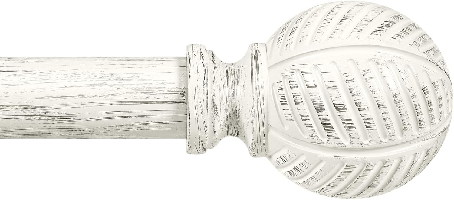 Zeerobee Wood Curtain Rods for Windows 66 to 120, 1 Inch Heavy Duty