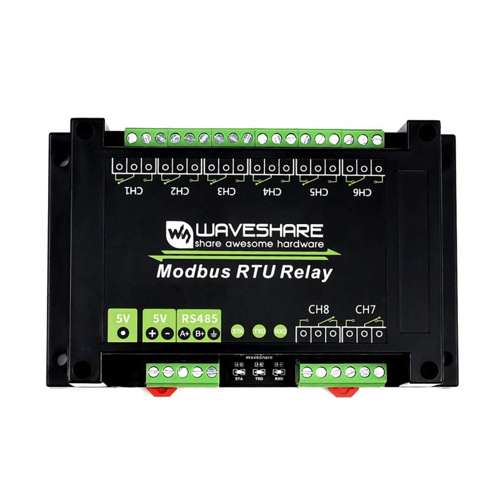 Industrial Modbus RTU 8-Channel Relay Module with RS485 Interface